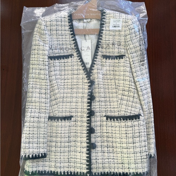 Veronica Beard Black and Cream Tweed Blazer - Picture 5 of 5